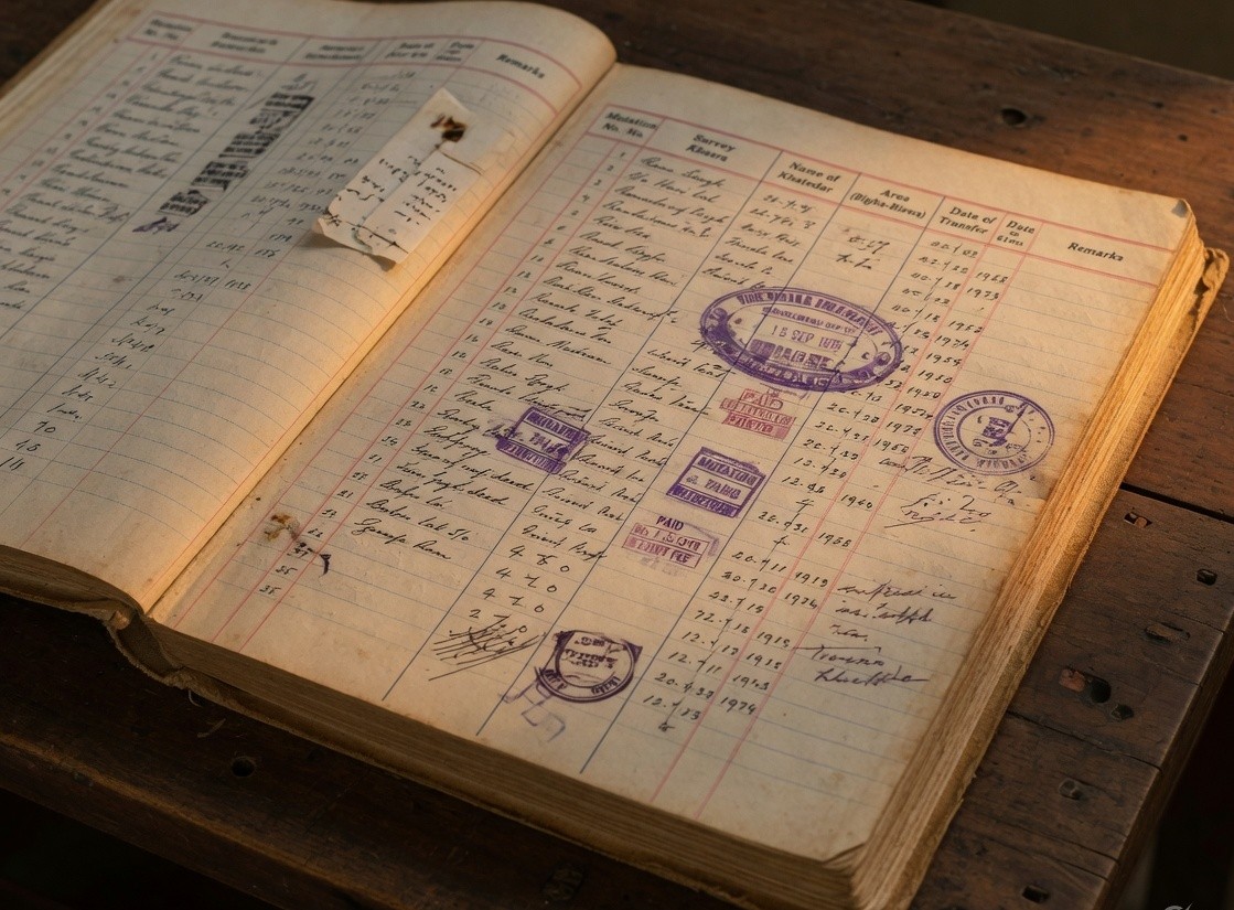 Land records ledger on file